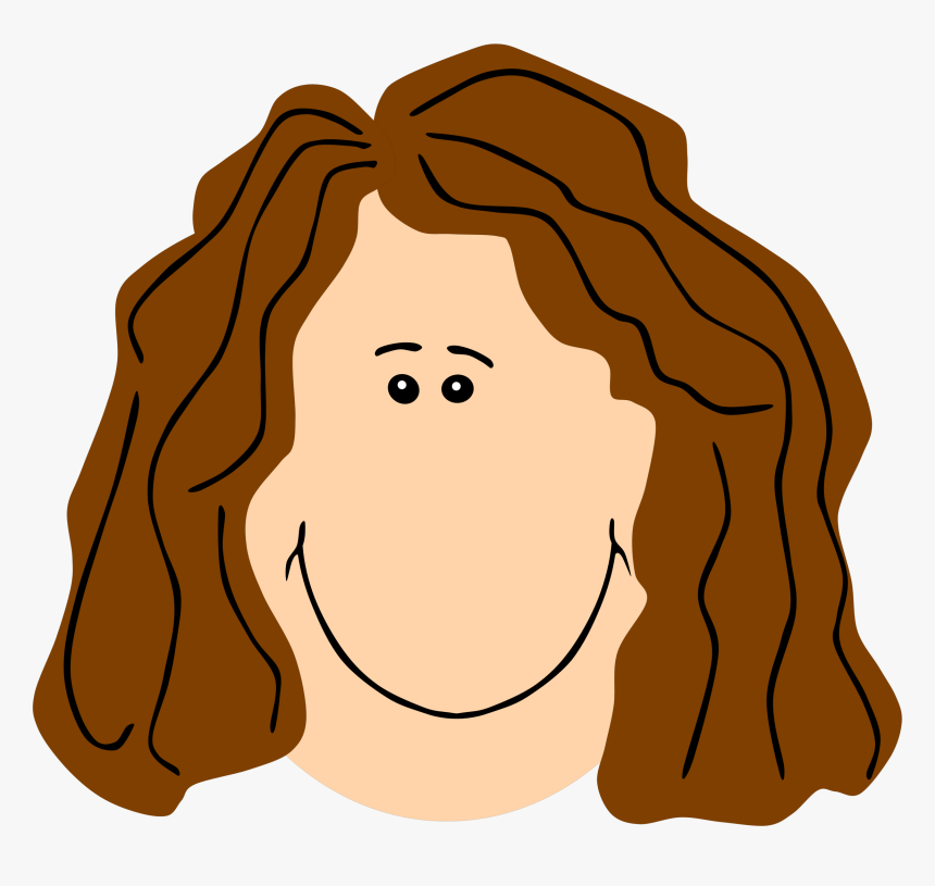 Mom Face Brown - Brown Hair Clipart, HD Png Download, Free Download