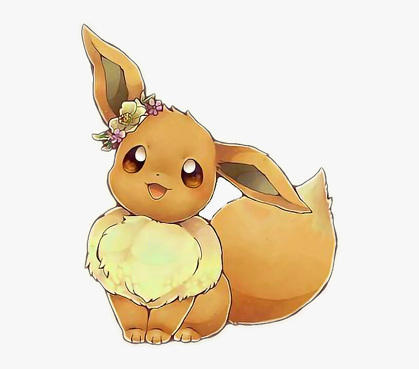 #pokemon #eevee #cute #intresting #art #freetoedit - Cute Eevee With Flower Crown, HD Png Download, Free Download