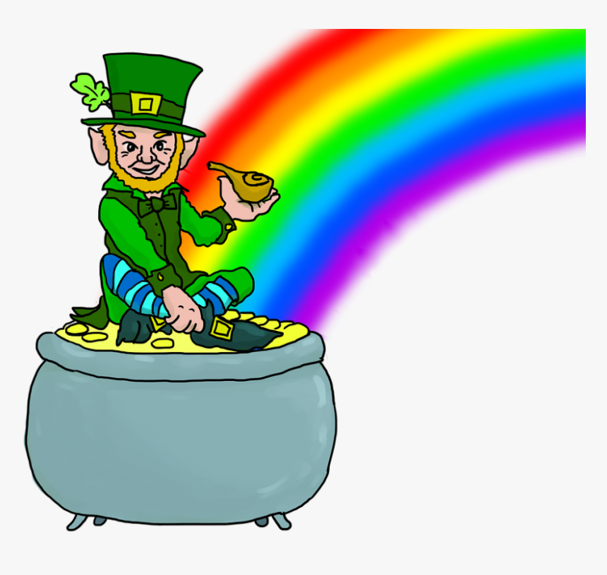 A Leprechaun Resting On A Pot Of Gold - Leprechaun, HD Png Download, Free Download