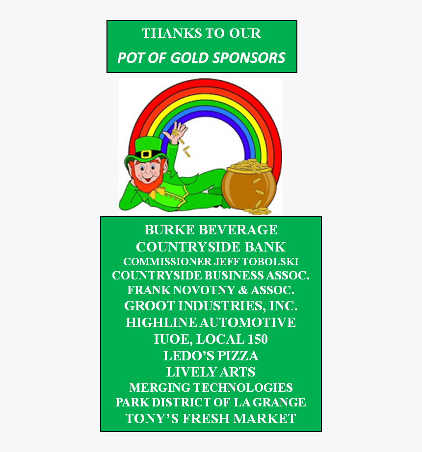 Pot O Gold Sponsors 11 - Leprechaun Clip Art, HD Png Download, Free Download