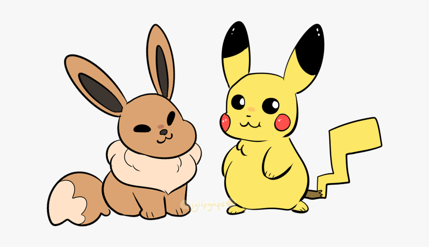 Fat Pikachu And His Good Buddy Eevee - Eevee Fat, HD Png Download, Free Download