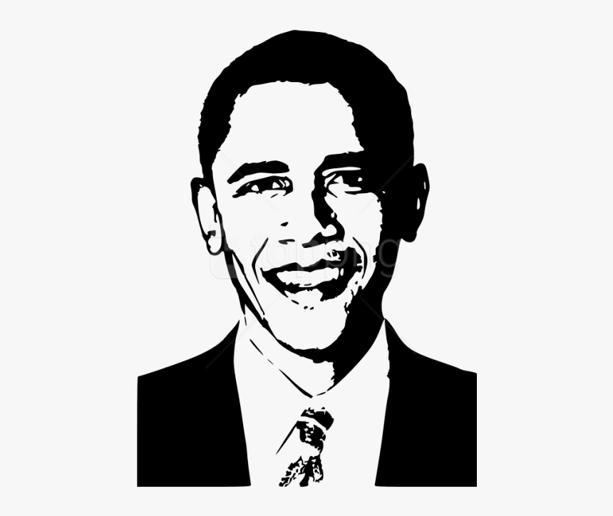 Obama Face Png - Black And White Obama, Transparent Png, Free Download