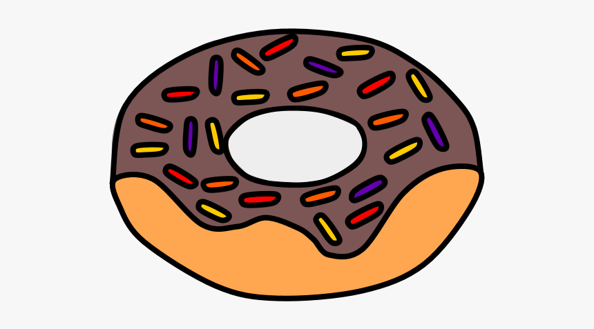 Donut, Chocolate Frosting, Rainbow Sprinkles - Doughnut, HD Png Download, Free Download