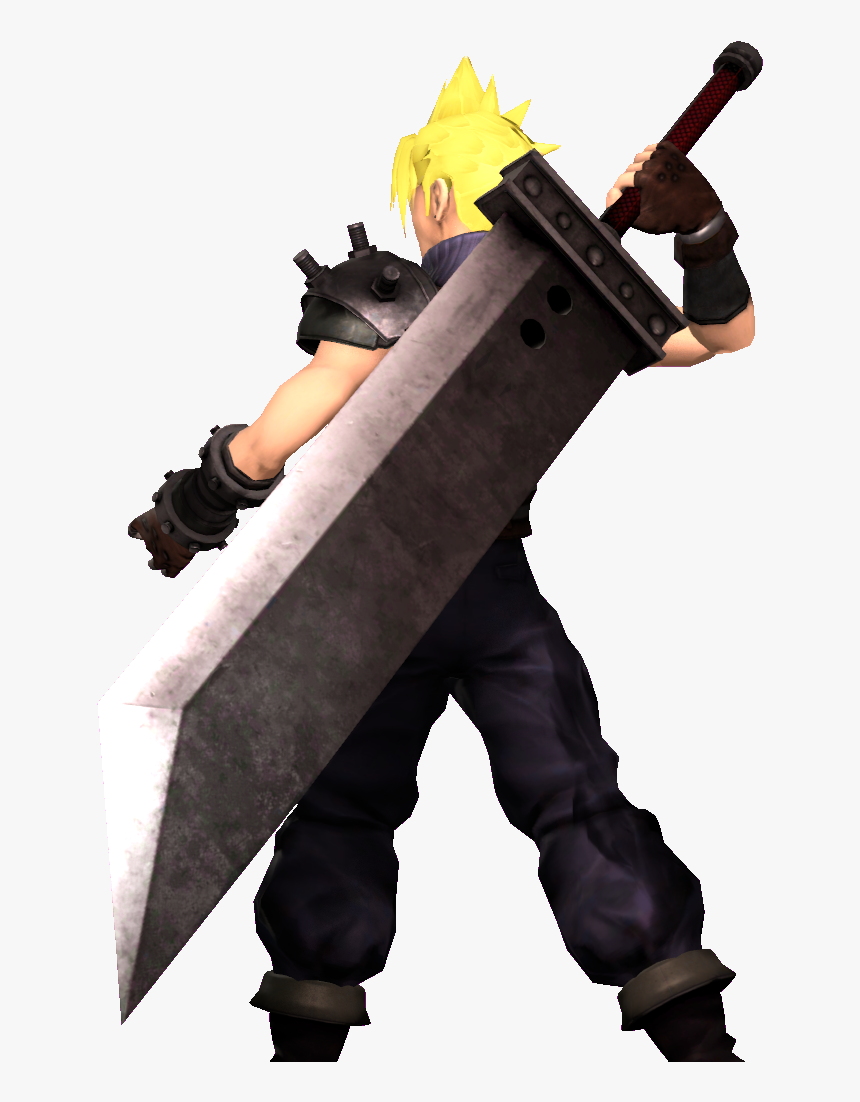 Cloud Strife Transparent Images - Cloud Strife From Behind, HD Png Download, Free Download