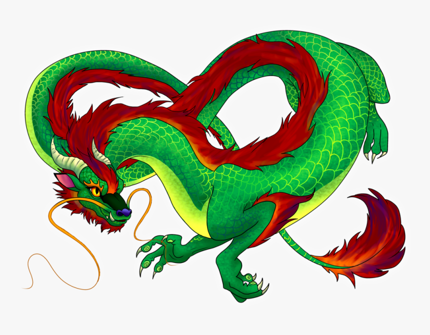 Transparent Chinese Dragon Clipart - Green And Red Chinese Dragon, HD Png Download, Free Download