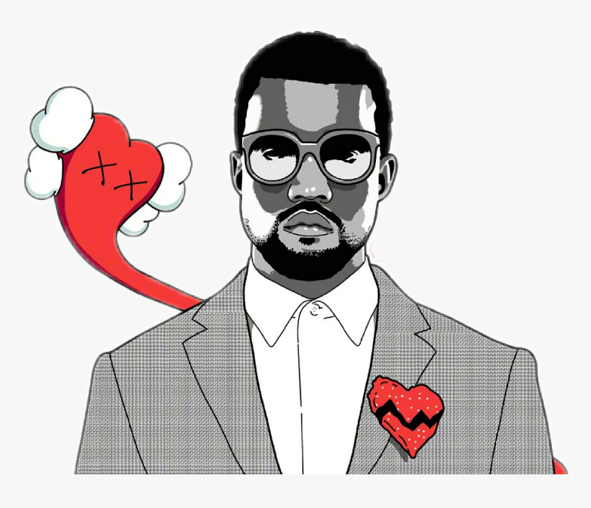 Kanyewest Kaws Heart 侃爷爱心heart 川久保玲cdg Commedesgarco - Cartoon, HD Png Download, Free Download