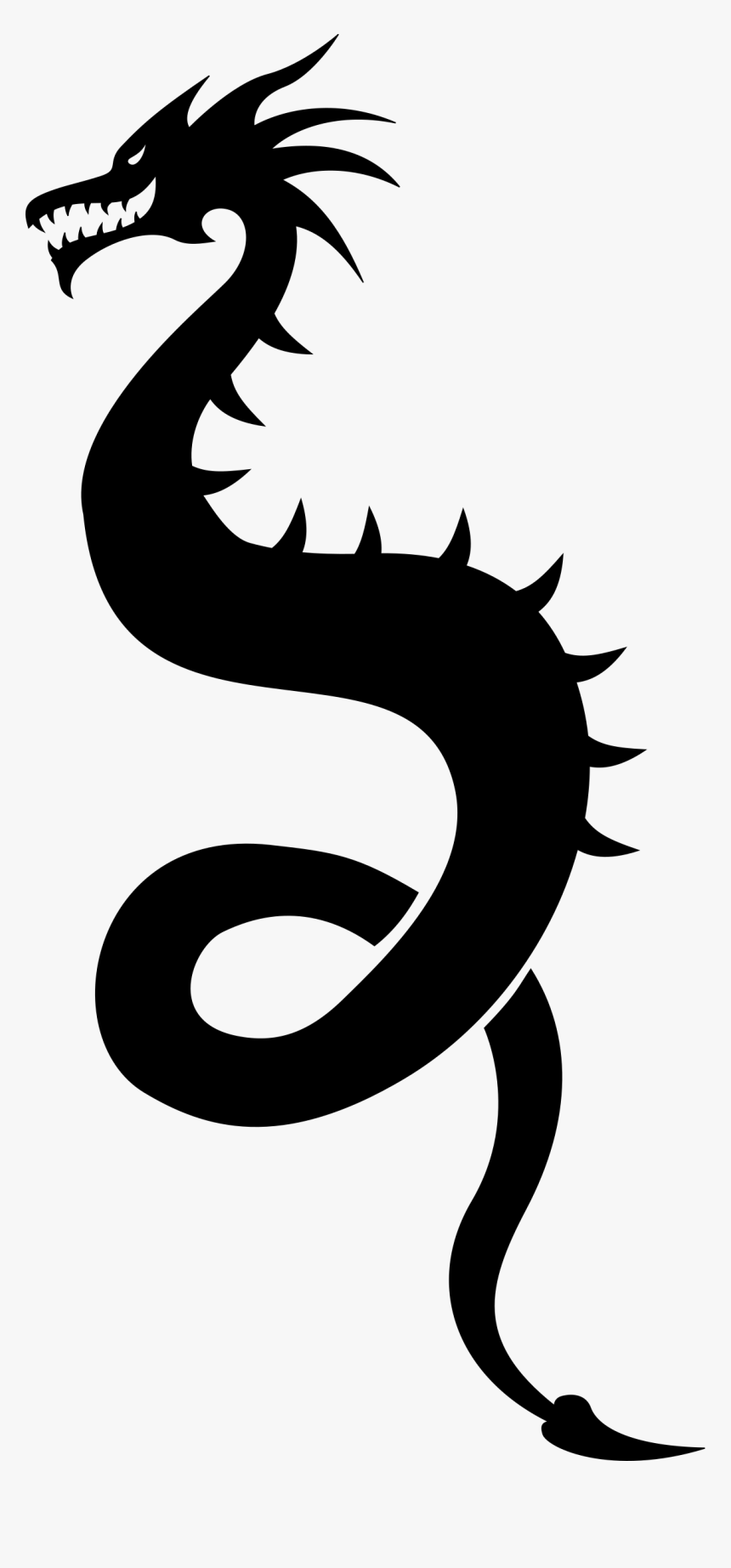 Dragon Silhouette By Kuba - Easy Chinese Dragon Silhouette, HD Png Download, Free Download