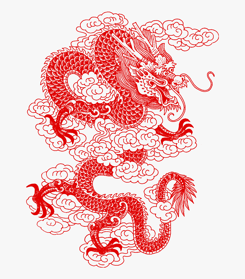 #chinese #asian #dragon #papercut #chinesedragon #ftestickers - Chinese Red Dragon Png, Transparent Png, Free Download