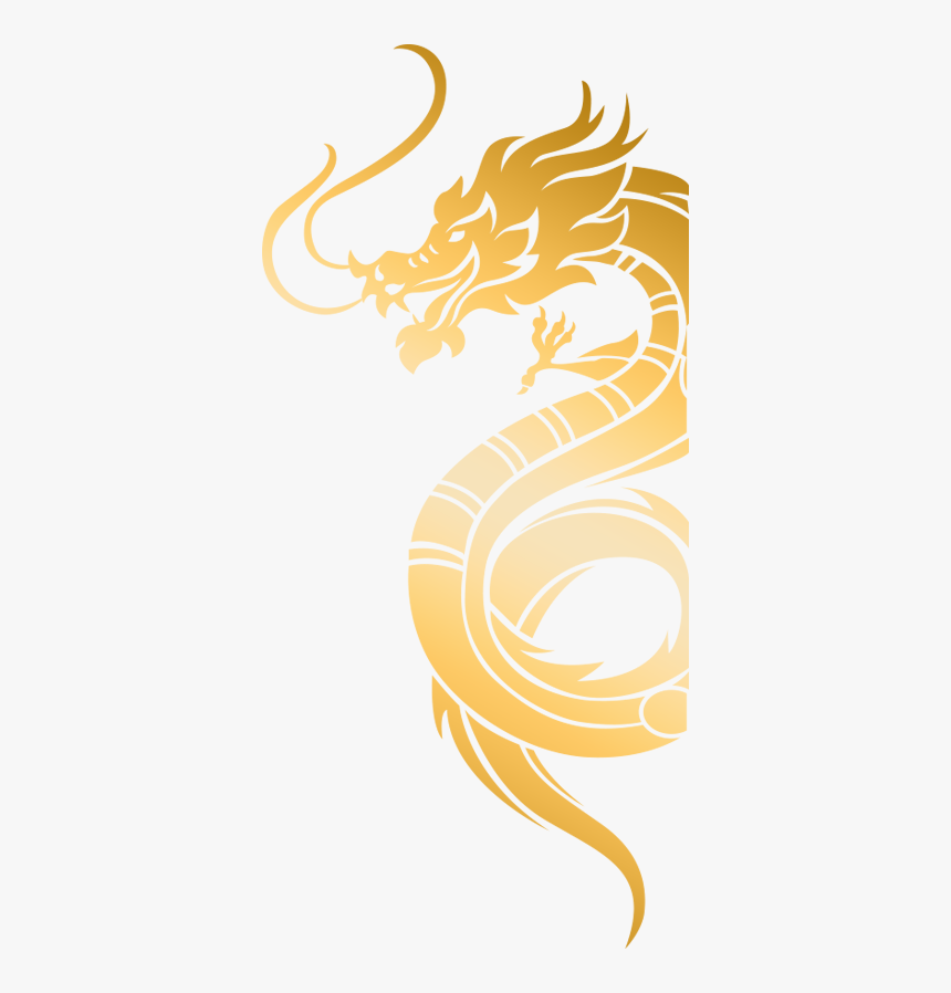 Chinese Dragon Gold Minimal, HD Png Download, Free Download