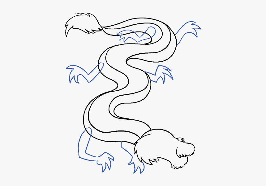 Drawn Chinese Dragon Step By Step - Drawing Chinese Dragons, HD Png Download, Free Download