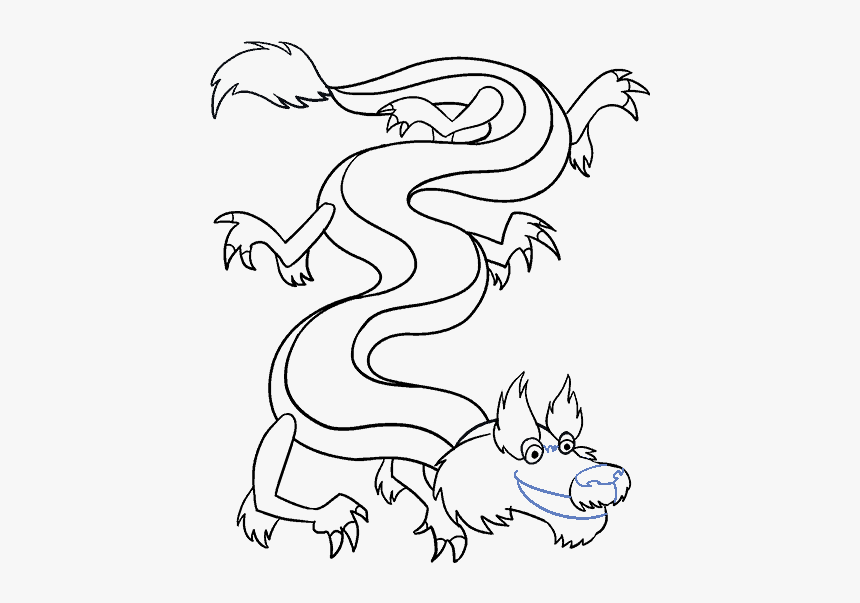 How To Draw Chinese Dragon - Transparent Drawing White Chinese Dragon, HD Png Download, Free Download