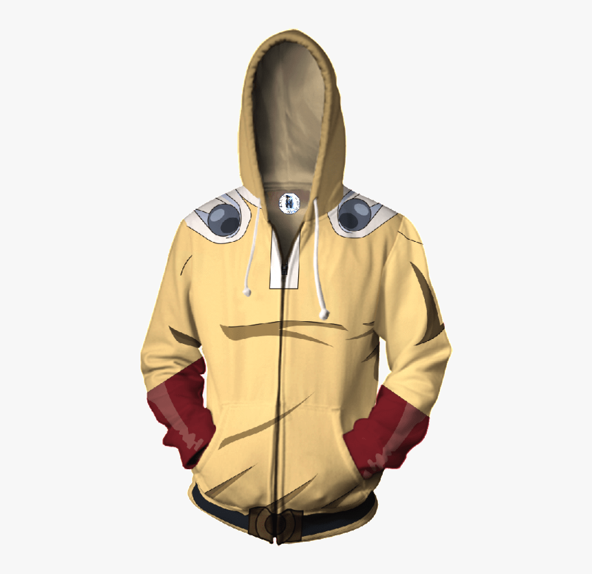 One Punch Man Hoodie Saitama Anime Cosplay Anime Zip - One Punch Man Jumper, HD Png Download, Free Download