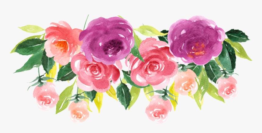 Hand Painted Purple Flowers Png Transparent - Animals And Flowers Watercolor, Png Download, Free Download