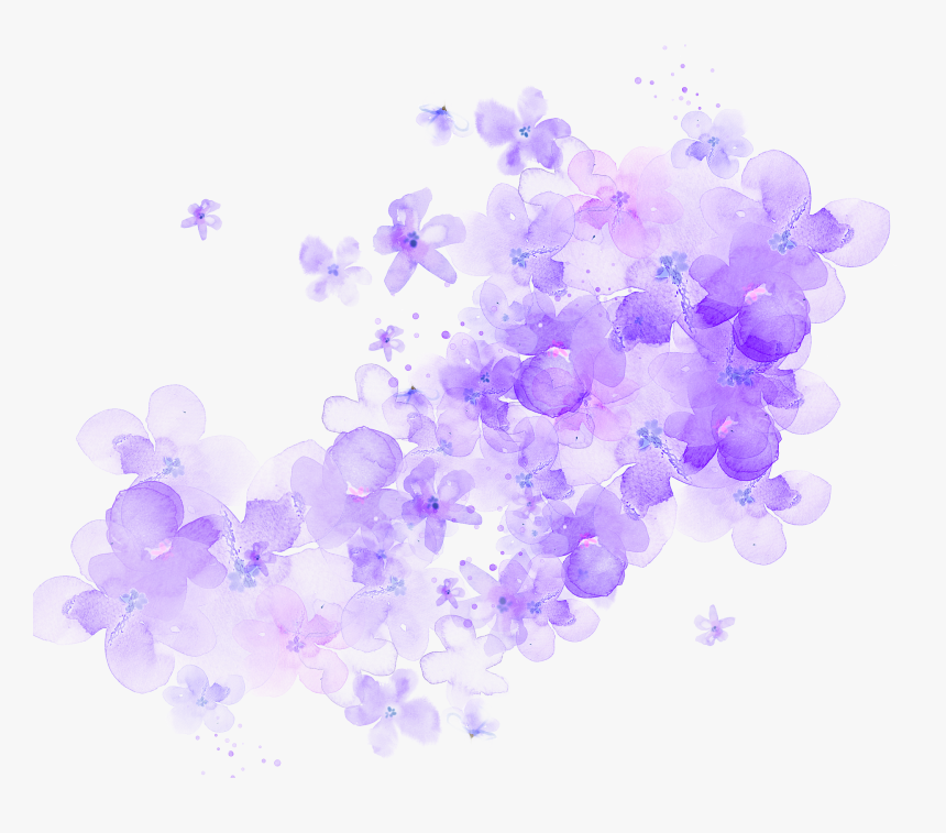 Ftestickers Watercolor Flowers Purple Transparent - Purple Watercolor Flower Transparent, HD Png Download, Free Download