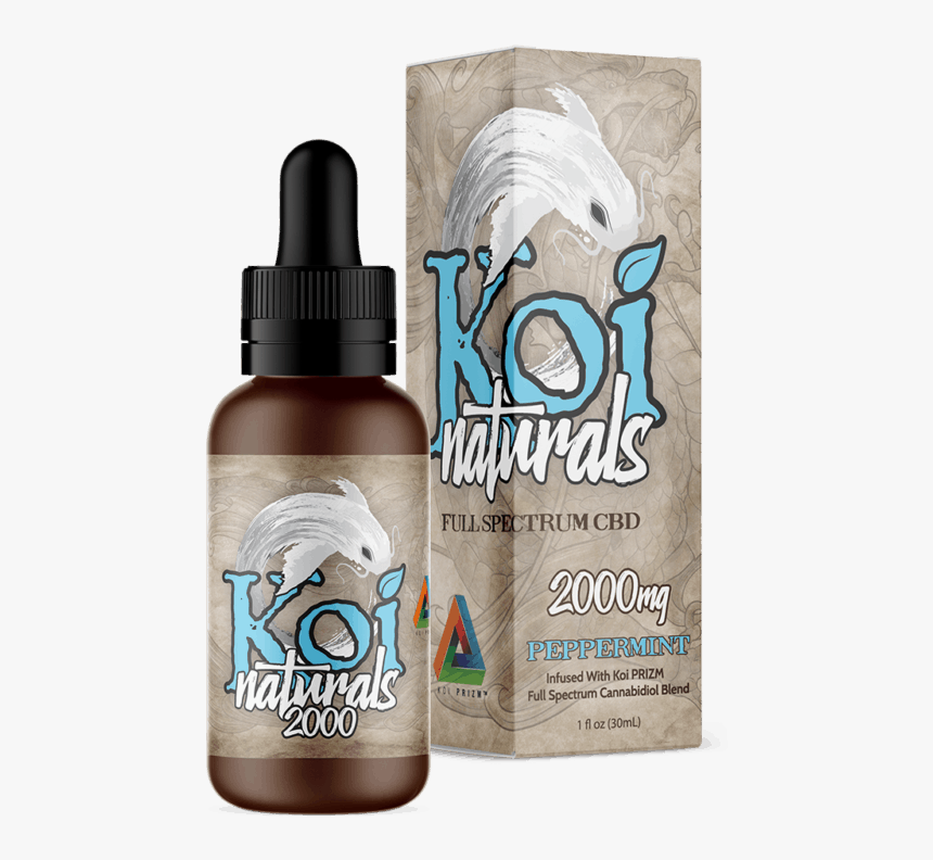 Koi Naturals 2000mg Peppermint Flavored Full Spectrum - Koi Naturals Lemon Lime, HD Png Download, Free Download