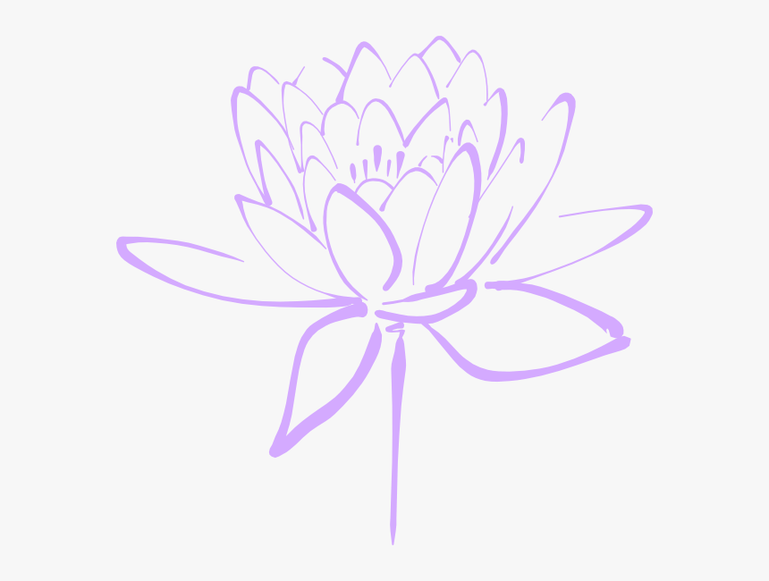 Lavender Flowers Png - Lotus Flower Clipart Black And White, Transparent Png, Free Download