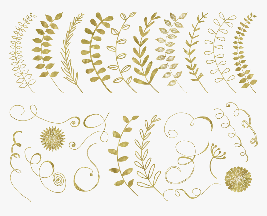 67 Gold Foil Elements Example Image - Gold Leaf Design Png, Transparent Png, Free Download