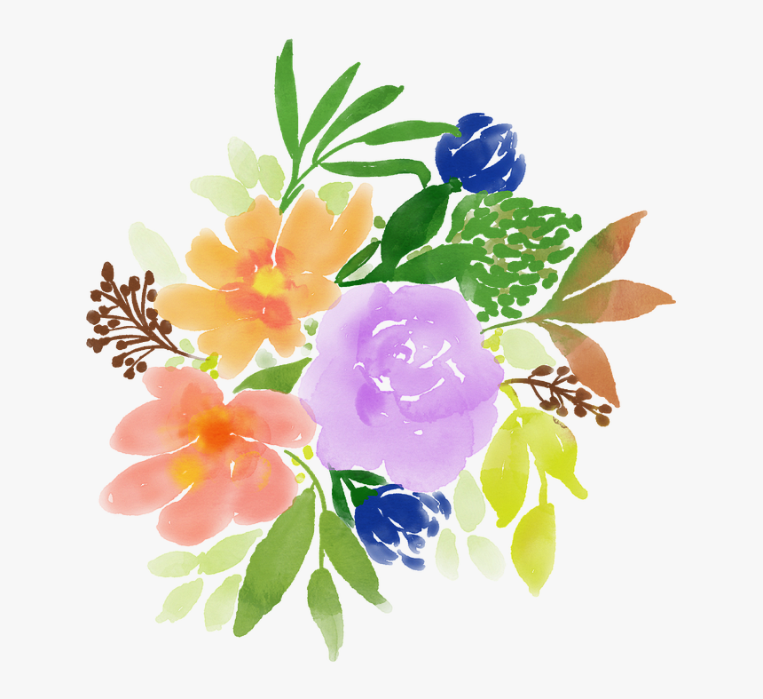 Watercolour Flowers, Spring, Watercolor, Nature, Floral - Watercolor Painting, HD Png Download, Free Download