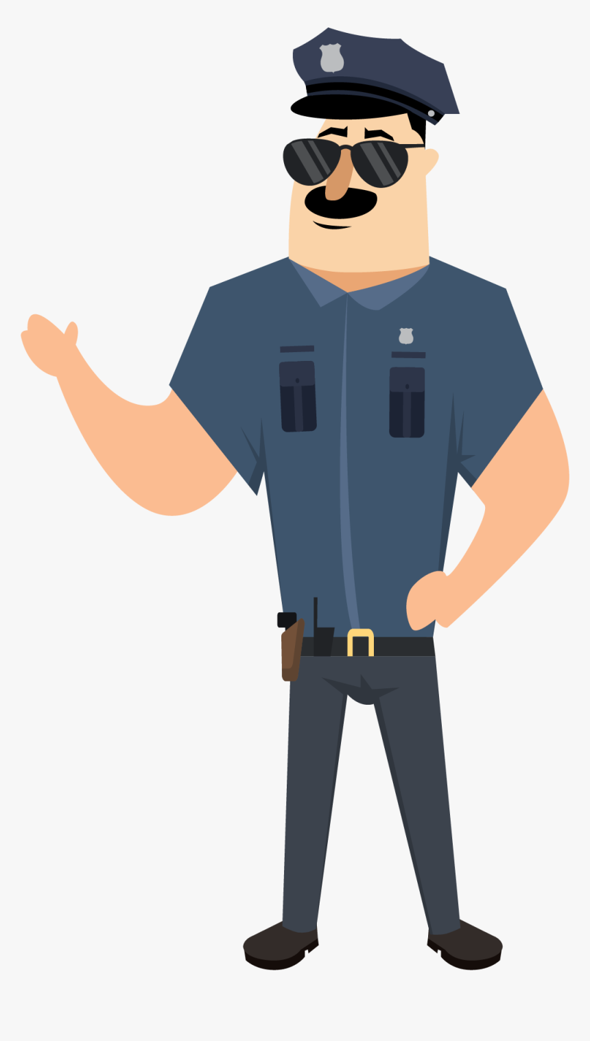 Cartoon Illustration Cop Transprent Png Free Download - Police Officer Cartoon Png, Transparent Png, Free Download
