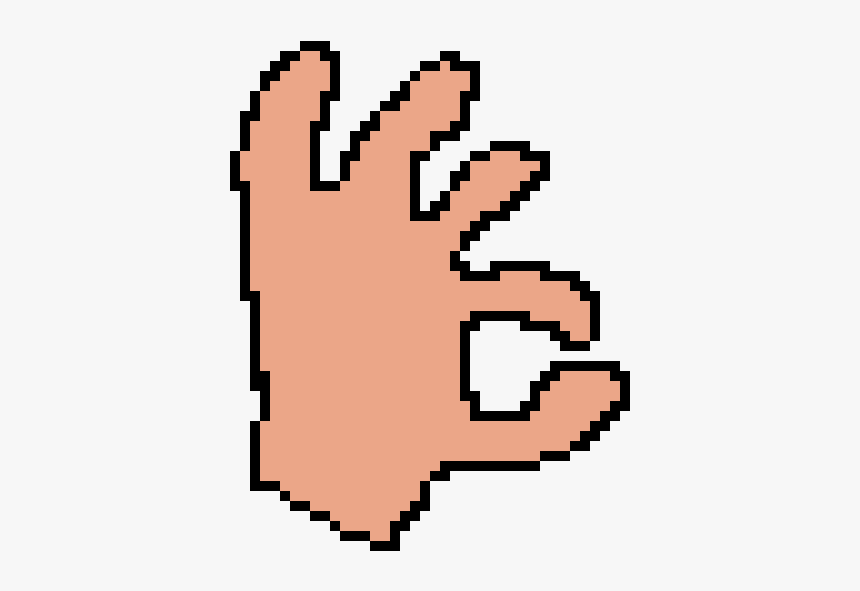 Okay Hand Pixel Art, HD Png Download, Free Download