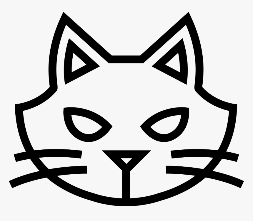 Halloween Cat Face Outline - Cat Face Outline, HD Png Download, Free Download