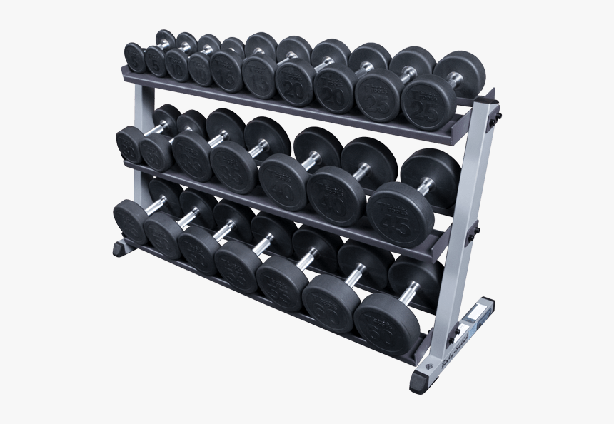 Dumbbell Rack Png - Body Solid Round Rubber Dumbbells, Transparent Png, Free Download