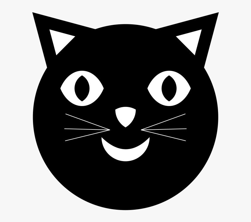 Transparent Black Cat Clip Art - Black Cat Face Clip Art, HD Png Download, Free Download