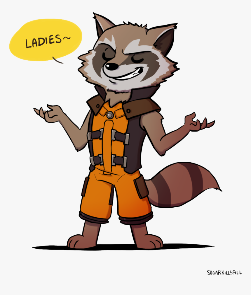 Rocket Raccoon Clipart - Easy Rocket Racoon Drawing, HD Png Download, Free Download