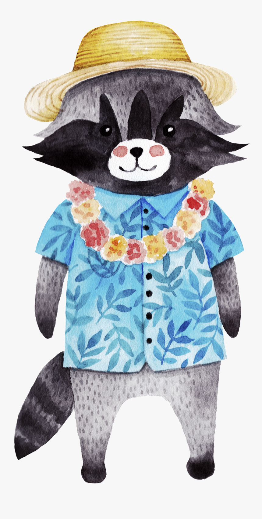 Hawaiian Style Raccoon Png Transparent, Png Download, Free Download