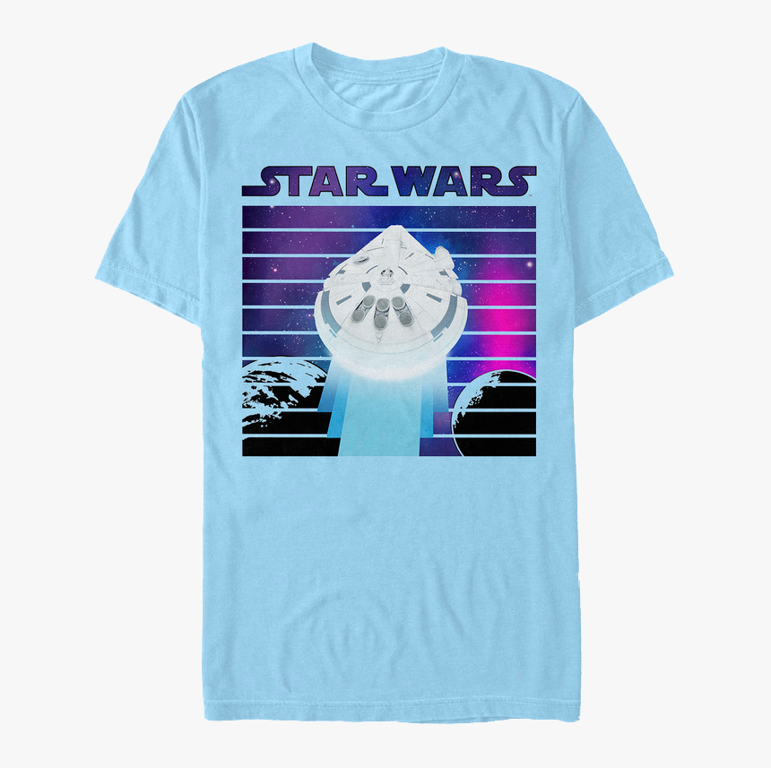 Retro Millennium Falcon Solo Star Wars T-shirt - Active Shirt, HD Png Download, Free Download