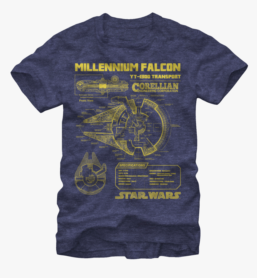 Millennium Falcon Schematic T-shirt - Bowie T Shirt, HD Png Download, Free Download