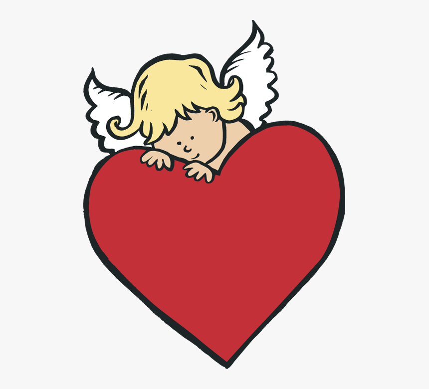 Cupid Hiding Behind Heart Transparent Png Image - Cupid Heart Clip Art, Png Download, Free Download