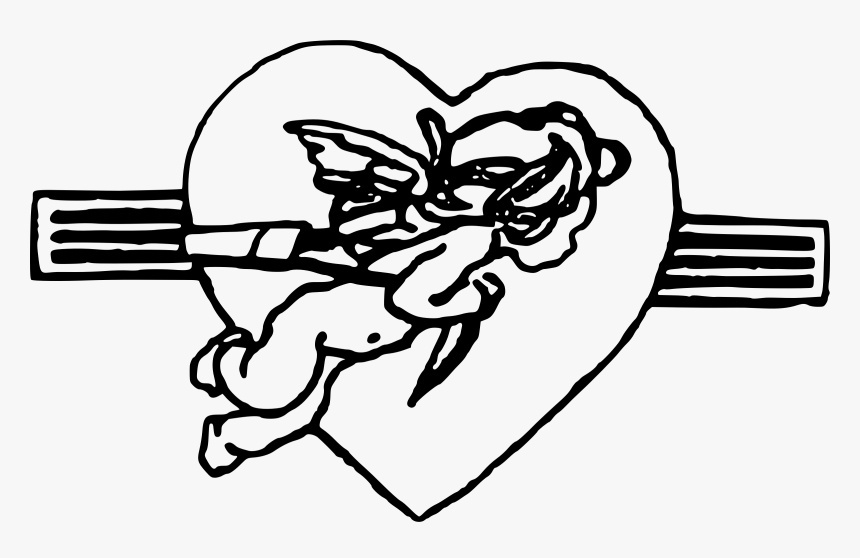 Cupid Flying Clip Arts - Line Art, HD Png Download, Free Download