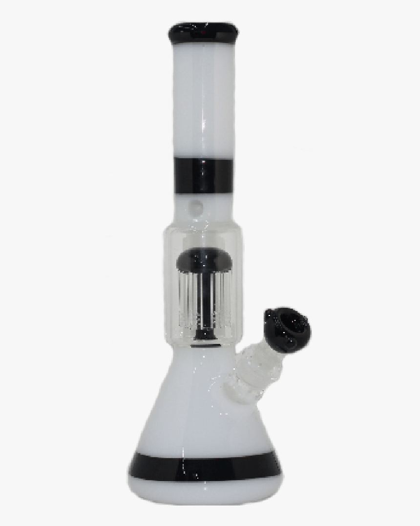 Water Pipe 16″ Black And White Beaker - Glass Bottle, HD Png Download, Free Download