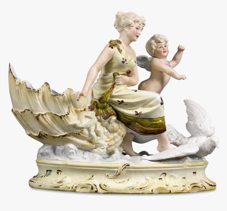 Bohemian Bisque Venus And Cupid Group - Figurine, HD Png Download, Free Download