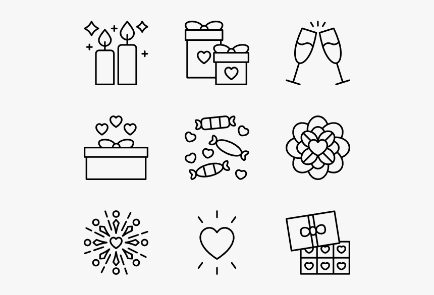 Valentines Day - New Year Icons Png, Transparent Png, Free Download