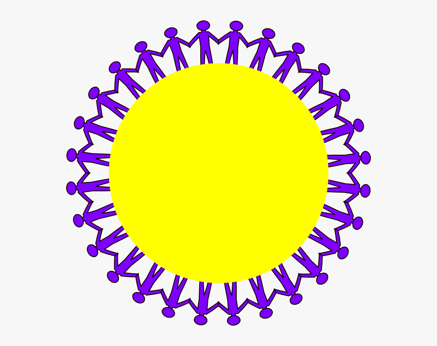Circle Stick People Black No Border Svg Clip Arts - People Holding Hands Around, HD Png Download, Free Download