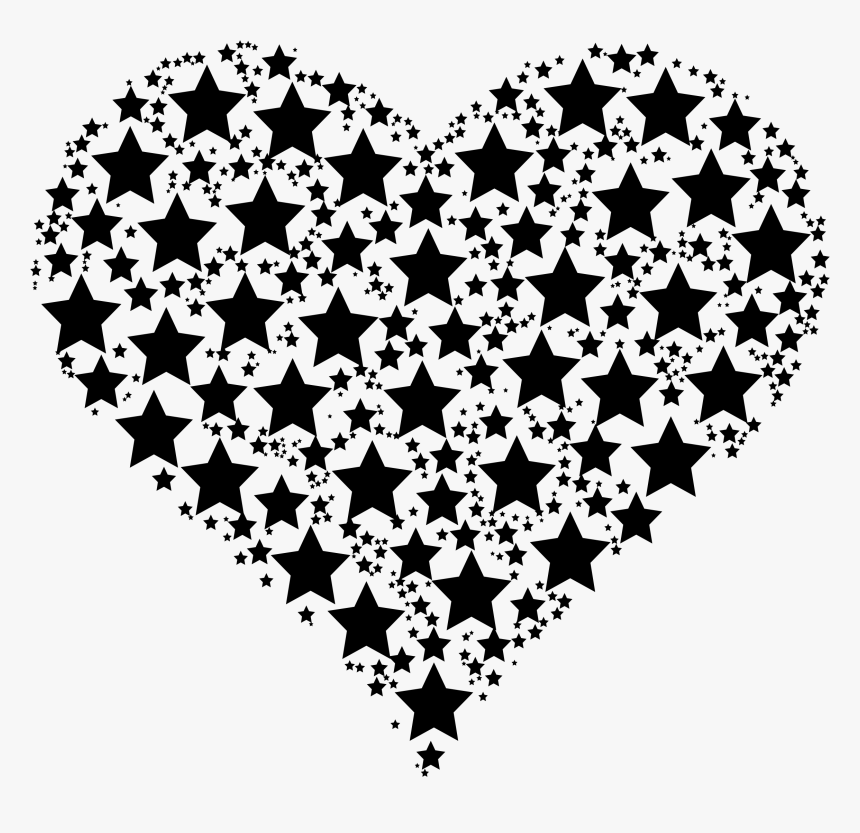Heart Stars Clip Arts - Black Star And Heart, HD Png Download, Free Download