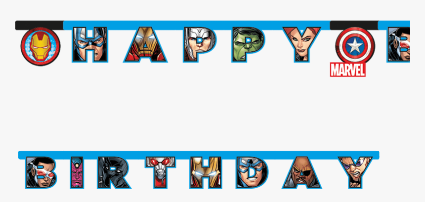 Avengers Happy Birthday Banner - Happy Birthday Marvel Banners, HD Png Download, Free Download