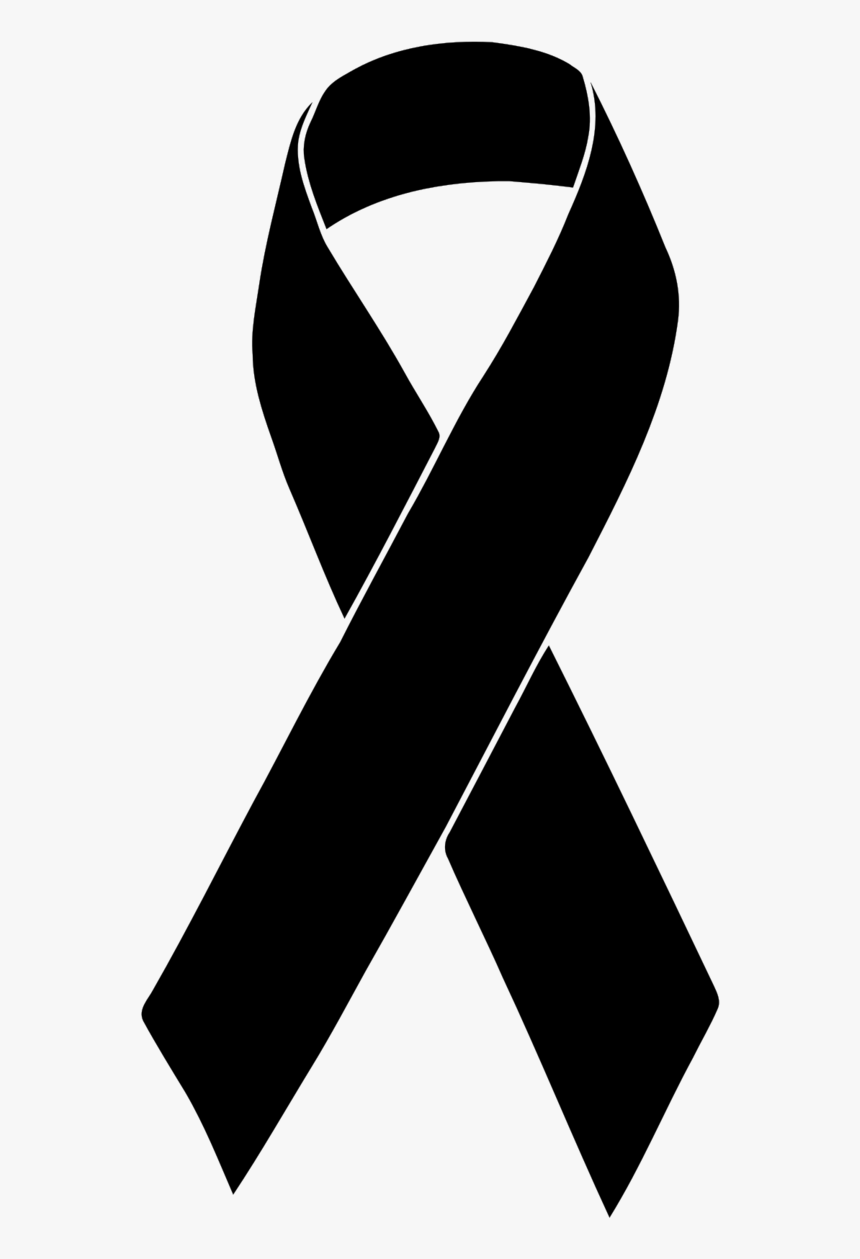 Black Ribbon Awareness Ribbon Mourning - Black Mourning Ribbon, HD Png Download, Free Download