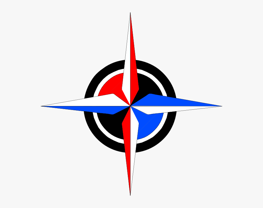 Blue & Red Compass Rose Svg Clip Arts - Compass Rose, HD Png Download, Free Download