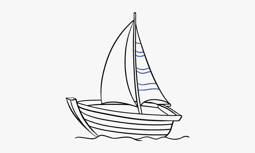 Sailing,dhow,coloring Book,sailing Ship,naval Art - Boat Drawing, HD Png Download, Free Download