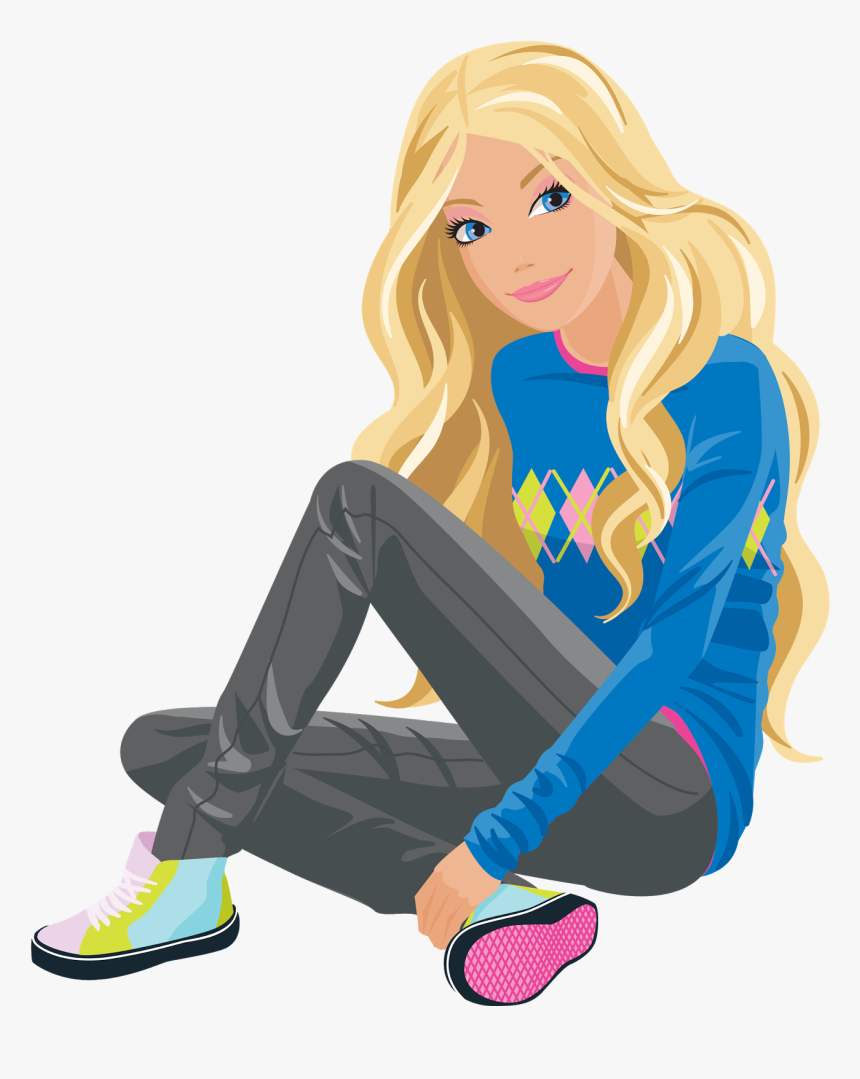 Barbie Png Image - Barbie Drawing With Colouring, Transparent Png, Free Download