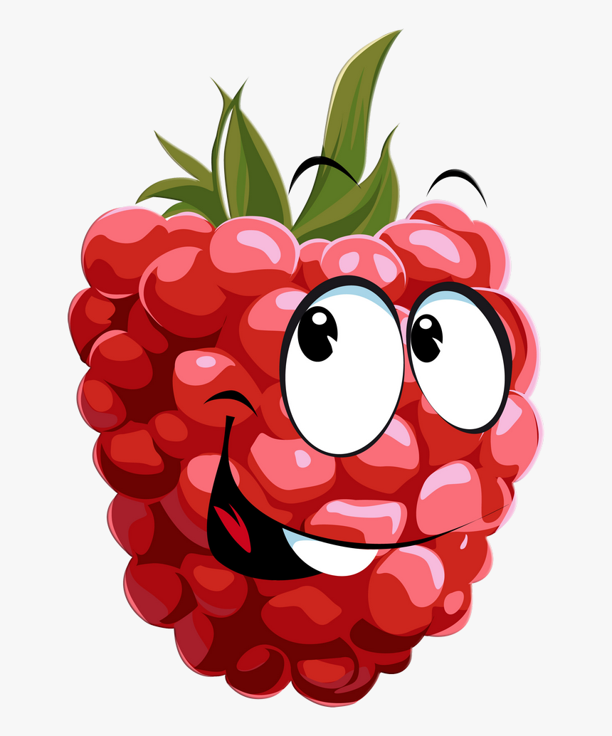 Funny Fruit - Transparent Raspberry Cartoon, HD Png Download, Free Download