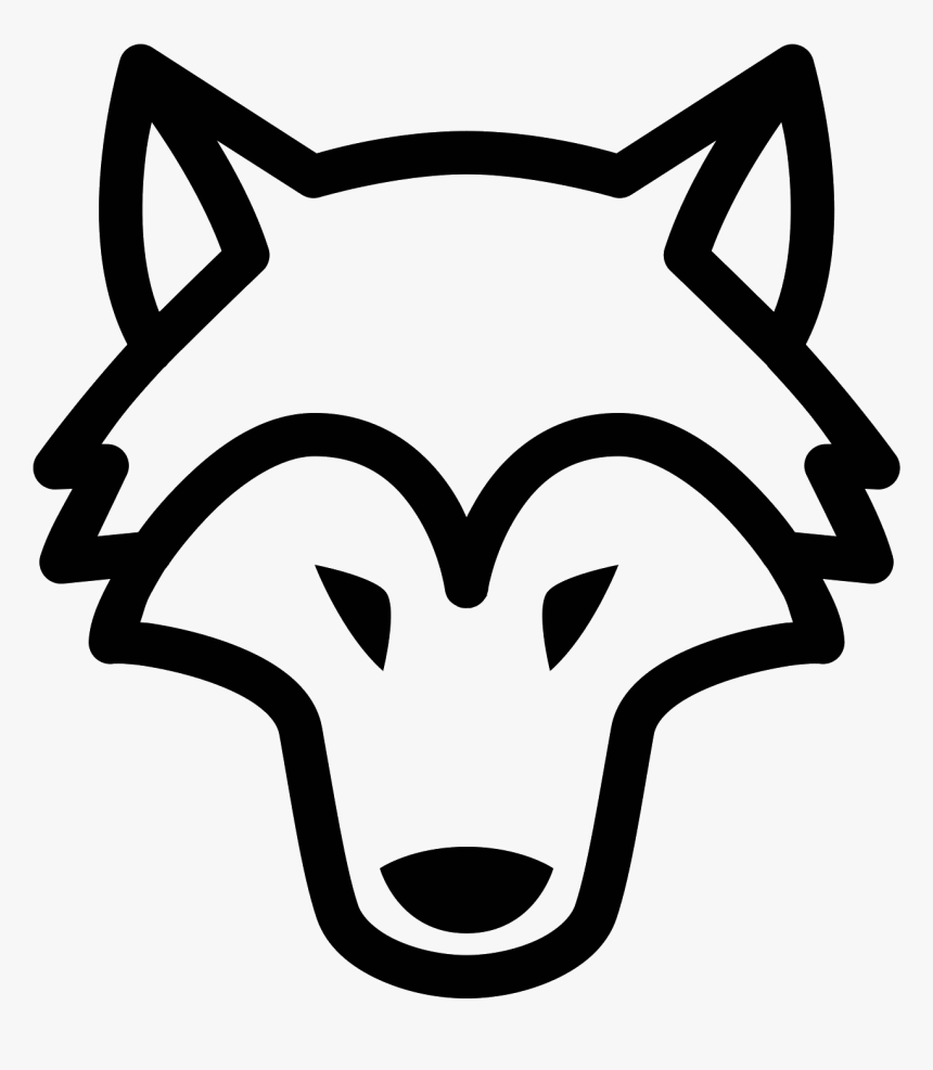 It"s An Icon Of A Wolf Head With Its Nose Pointed Towards - Wolf Head Clipart Black And White, HD Png Download, Free Download