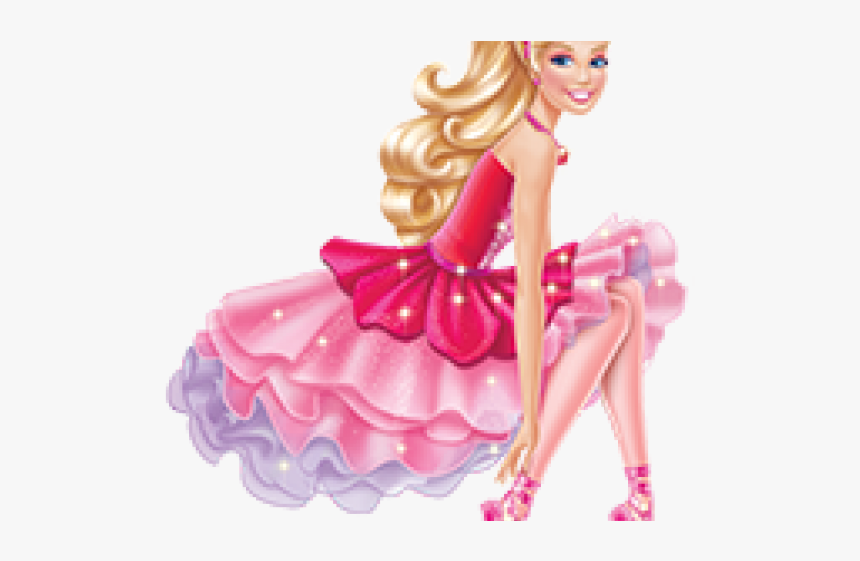 Barbie Clipart Ballerina - Cute Pink Colour Doll, HD Png Download, Free Download