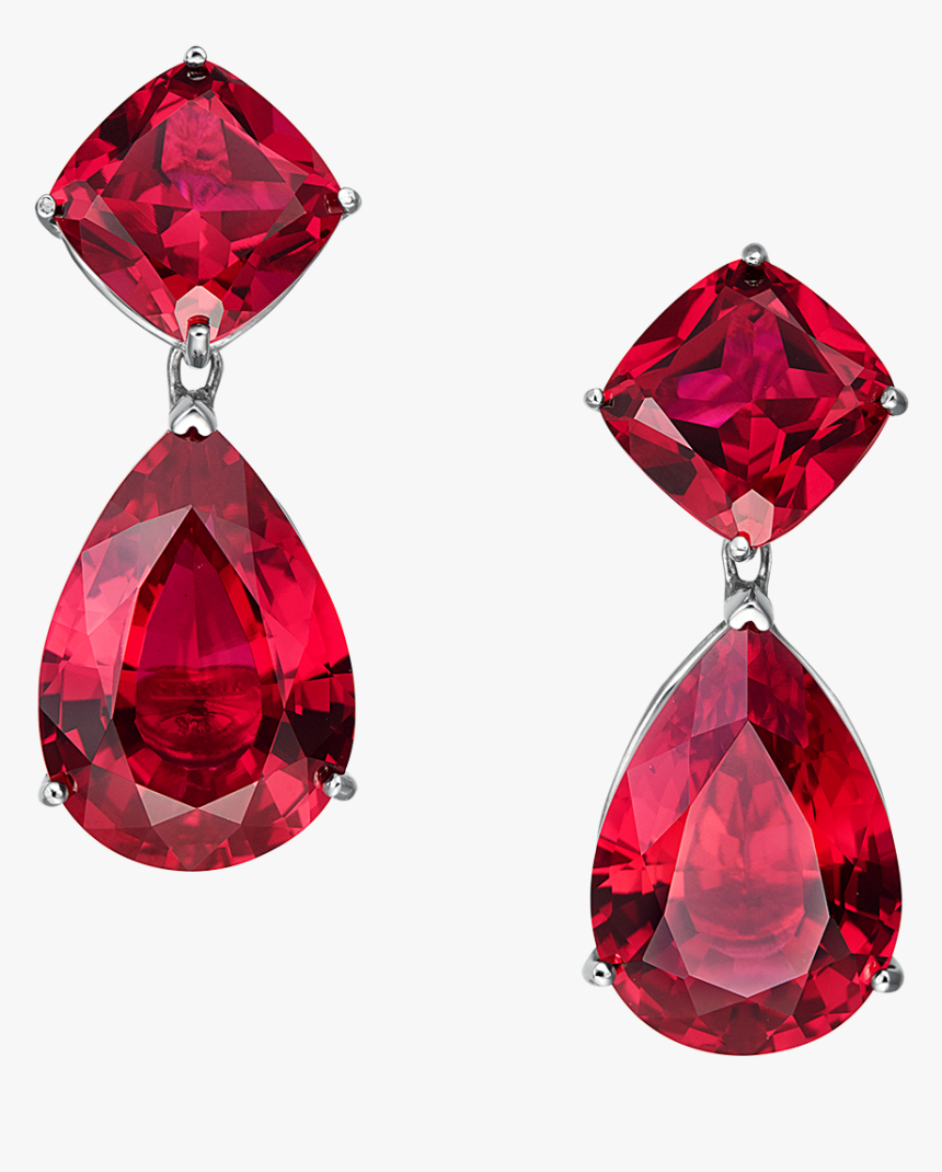 Rose Red Diamond Stone Png Free Download - Red And Gold Earrings Png, Transparent Png, Free Download