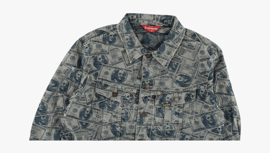 Supreme 100 Dollar Bill Trucker Jacket - Pocket, HD Png Download, Free Download