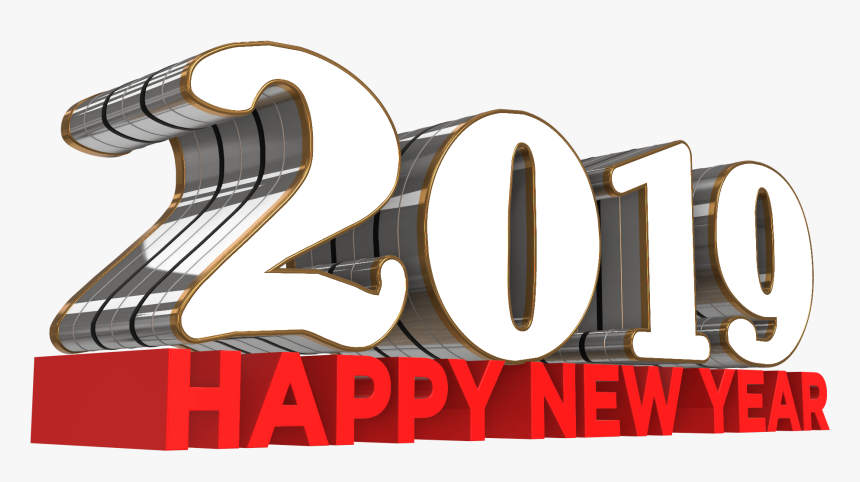 Happy New Year 2019 Free 3d Png - Illustration, Transparent Png, Free Download