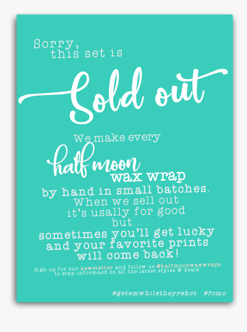 Half Moon Wax Wraps [sold Out], HD Png Download, Free Download
